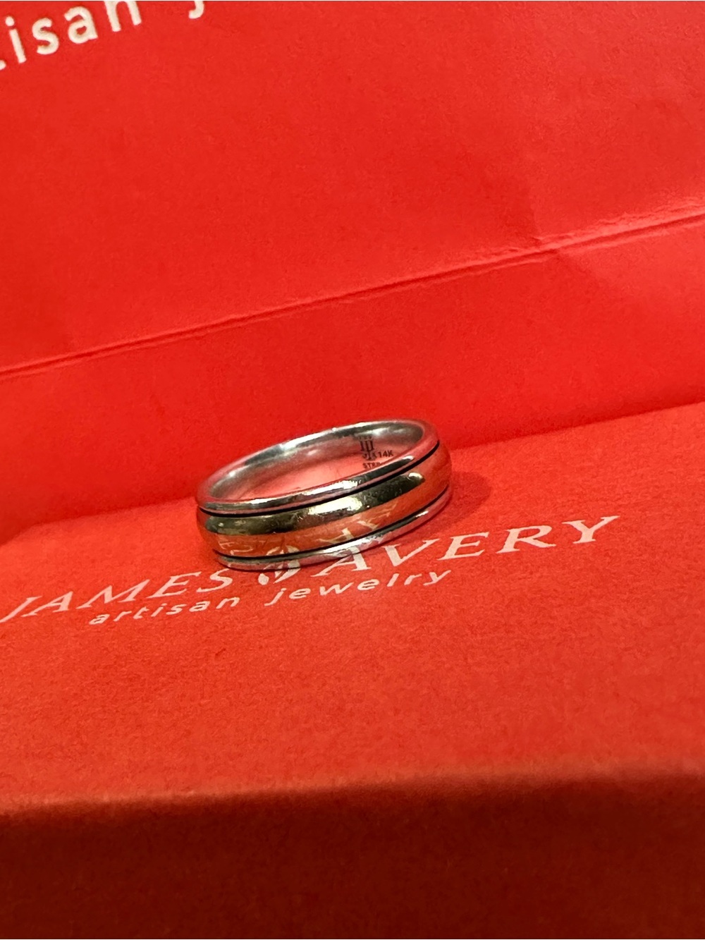 James Avery simplicity wedding gold and silver band - Picture 2 of 8